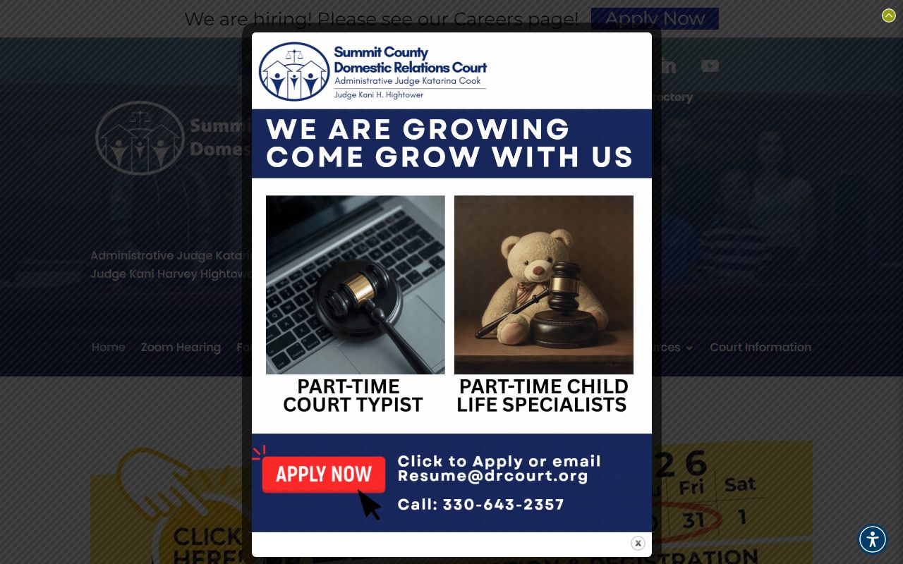 Summit County Domestic Relations Court site for divorce records