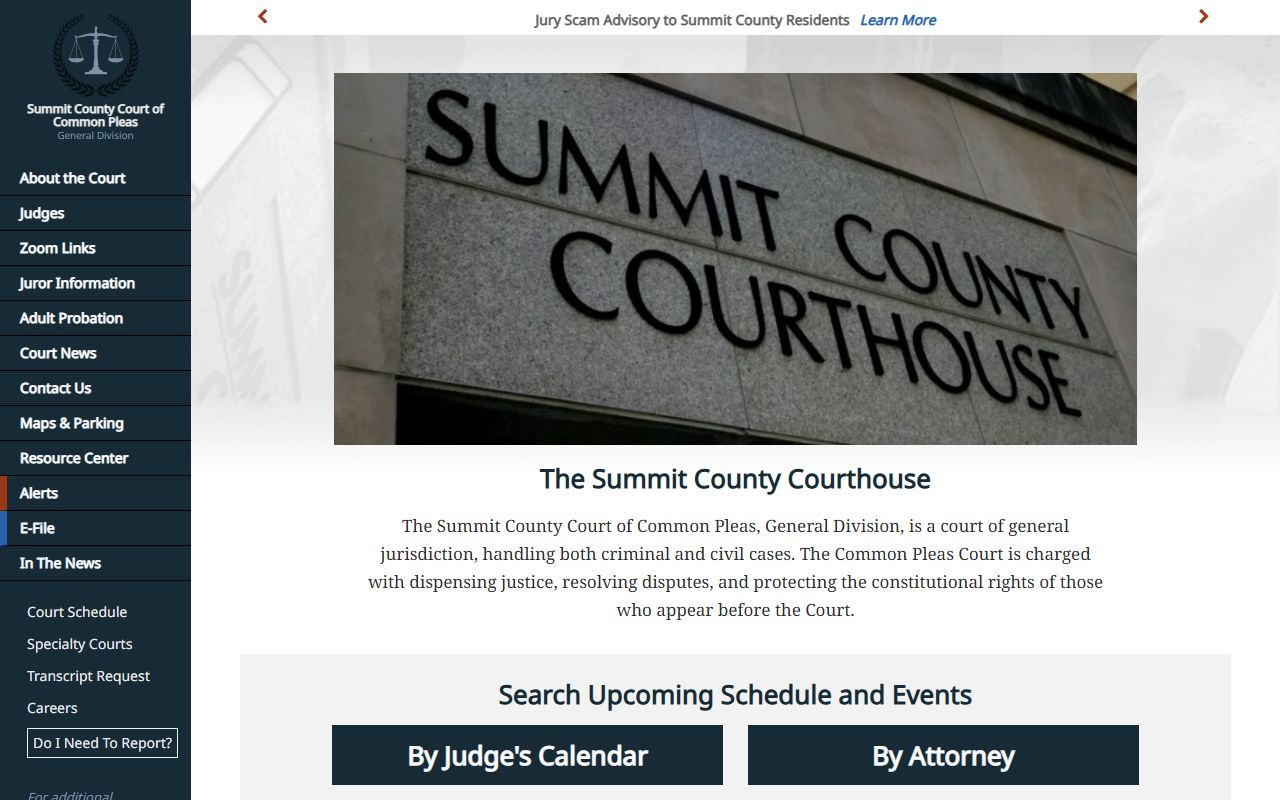 Summit County Court of Common Pleas General Division court records site